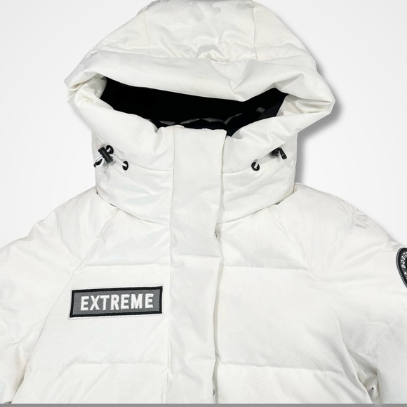 Bosideng White Goose Down Hooded Puffer Extreme Collection Medium 700 Fill EUC - Picture 7 of 15
